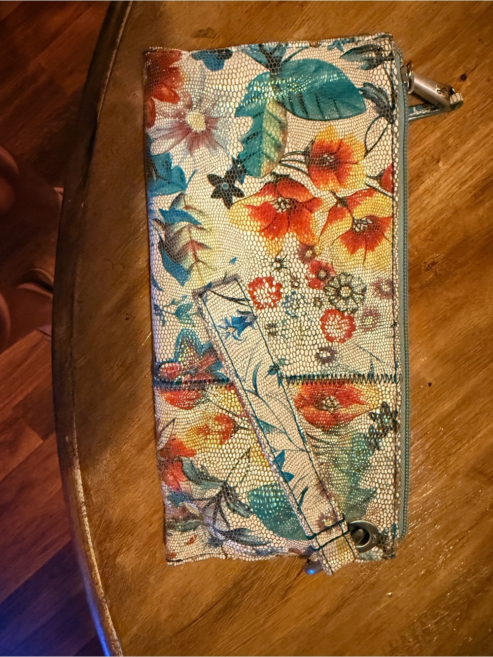 HOBO Genuine Leather Floral Wristlet Wallet – Excellent Condition